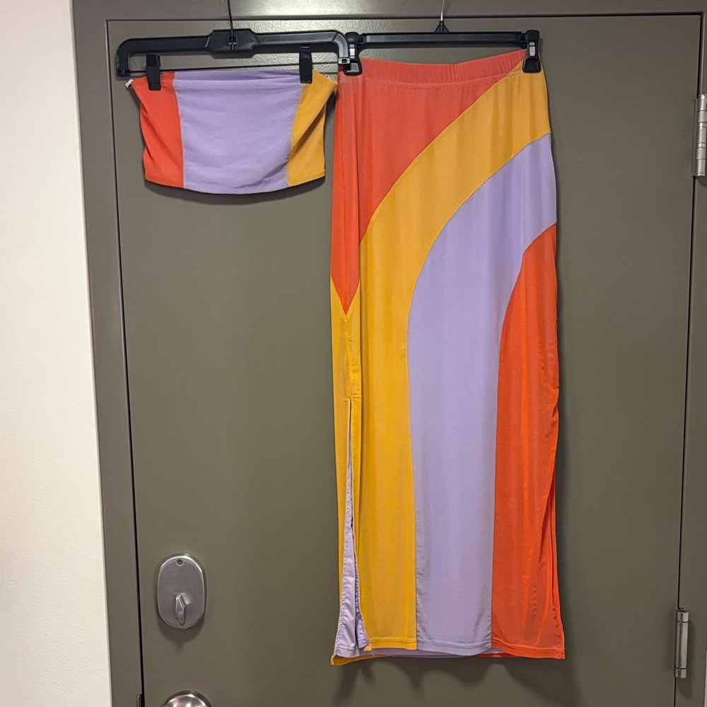 Charlie Holiday Multicolor Maxi Skirt Set